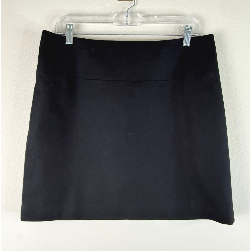 Banana Republic Skirt Women 12 Black Mini Wool Blend Professional Corporate Goth